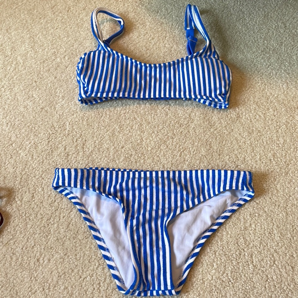 Target blue and white Terry cloth bikini
